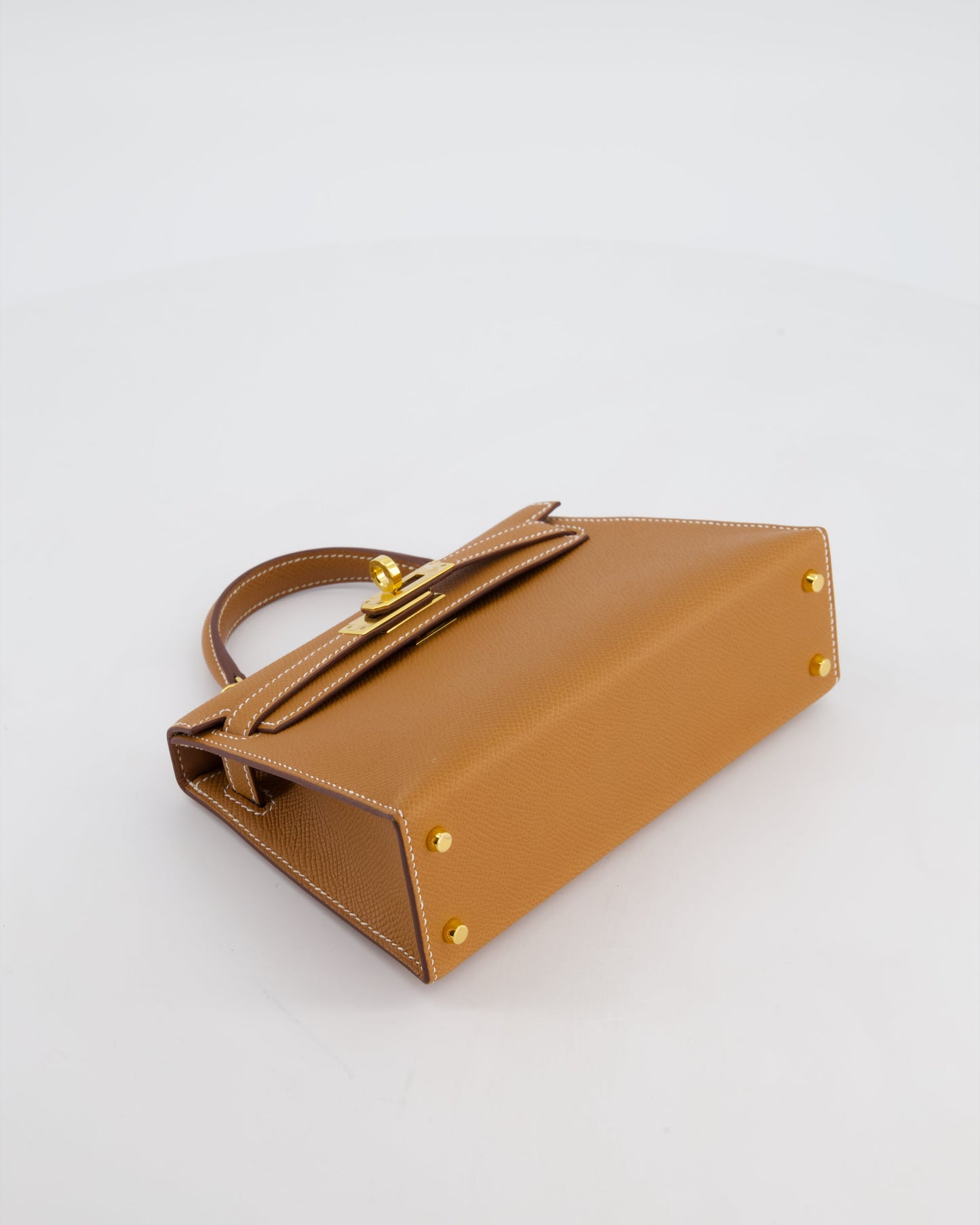 Hermes Mini Kelly II 20 Bag in Gold Epsom Leather with Gold Hardware