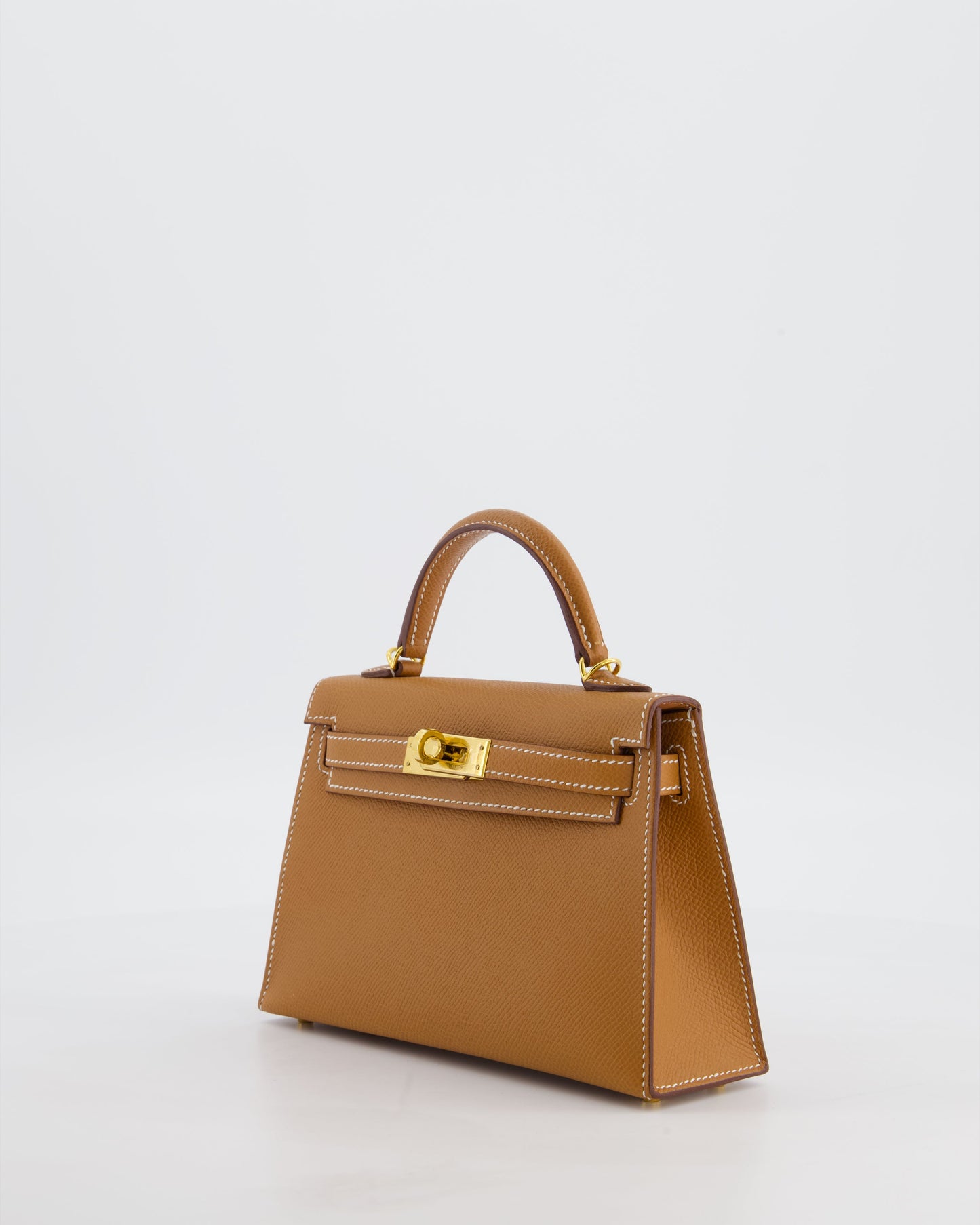 Hermes Mini Kelly II 20 Bag in Gold Epsom Leather with Gold Hardware