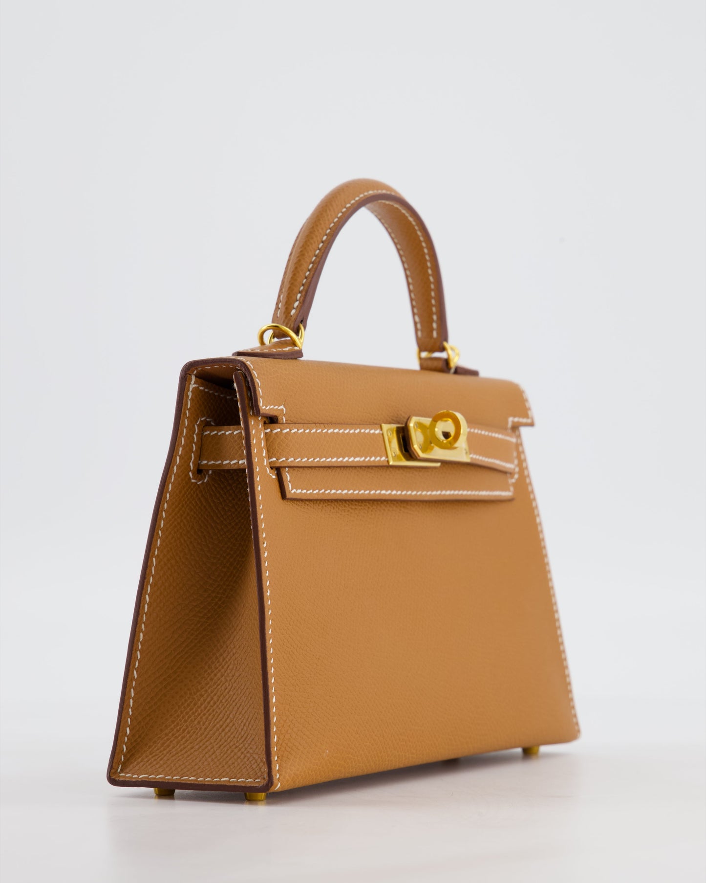 Hermes Mini Kelly II 20 Bag in Gold Epsom Leather with Gold Hardware