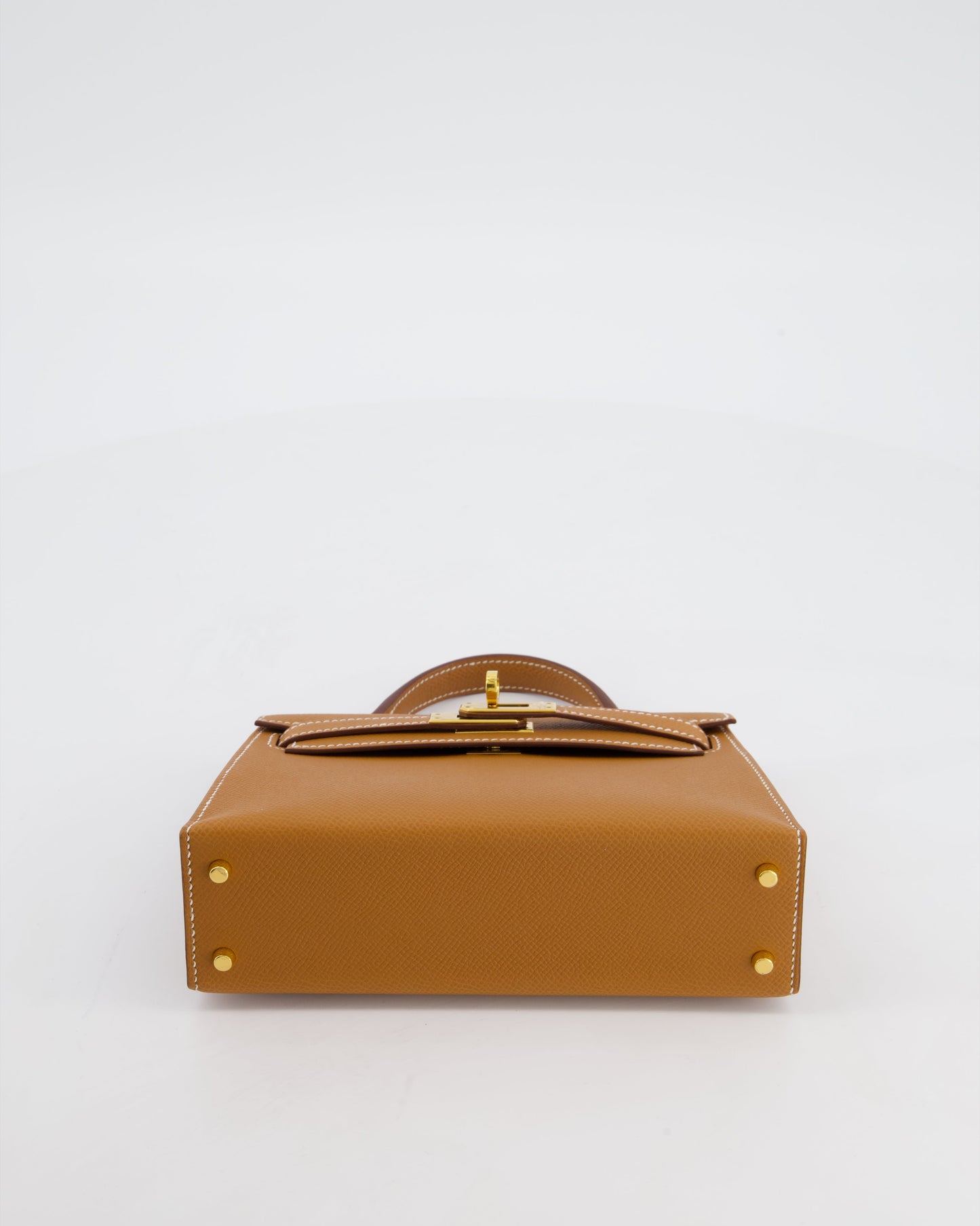 Hermes Mini Kelly II 20 Bag in Gold Epsom Leather with Gold Hardware