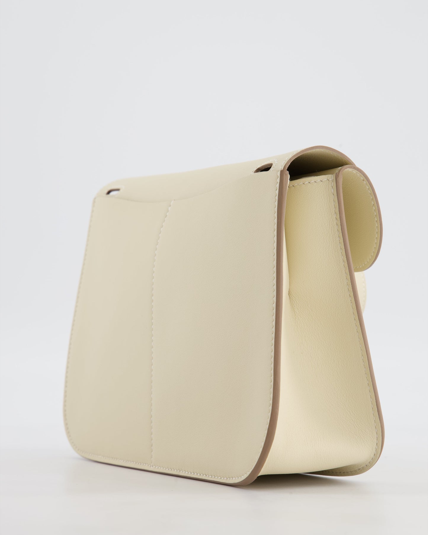 *NEW SIZE* Hermes Mini Halzan Bag in Craie Swift Leather with Gold Hardware