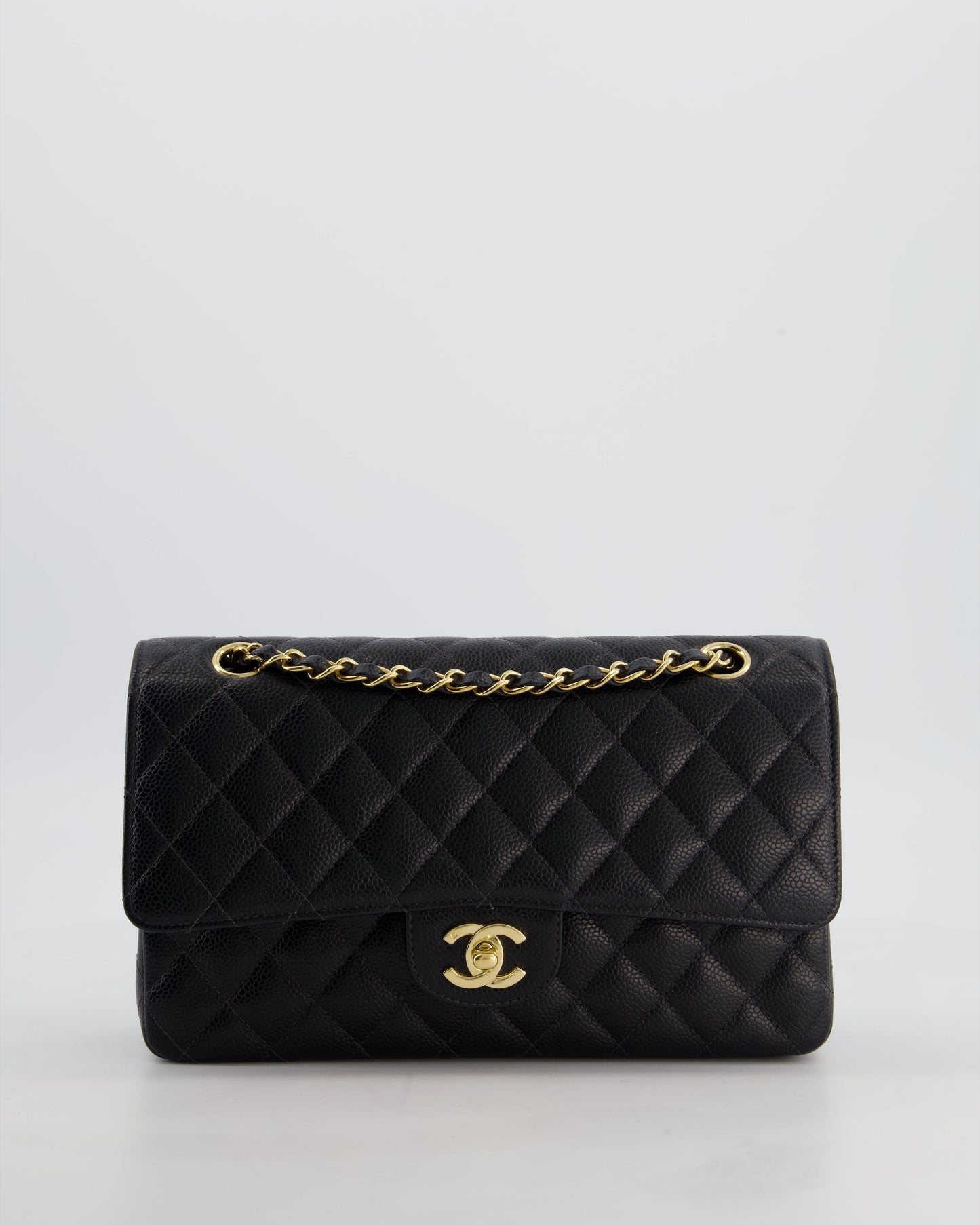 Chanel Medium Black Classic Double Flap Bag in Caviar Leather with Gold Hardware