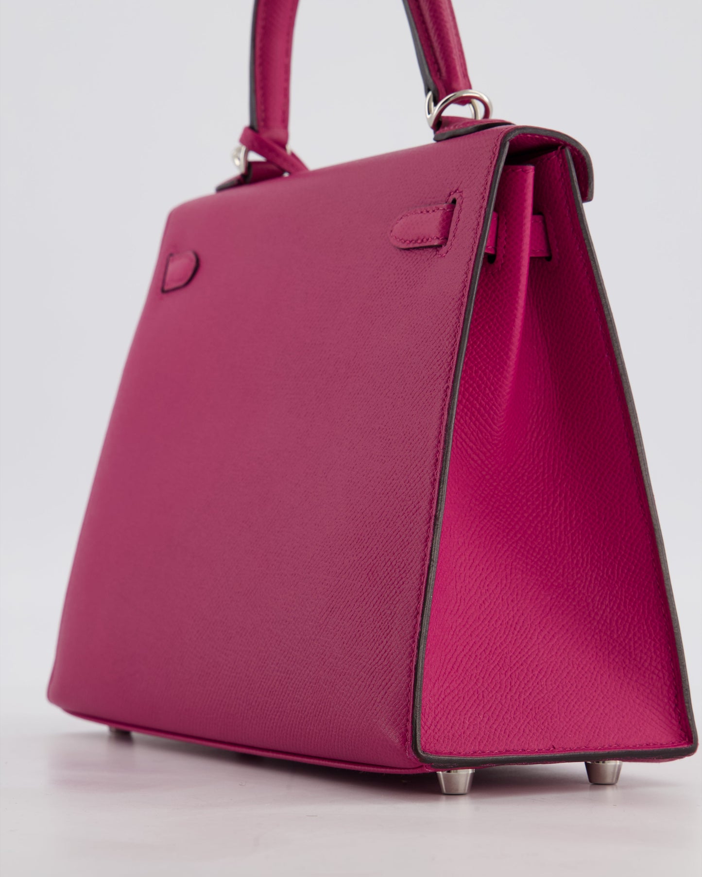 Hermes Kelly 25 Sellier Bag in Rose Pourpre Epsom Leather with Palladium Hardware