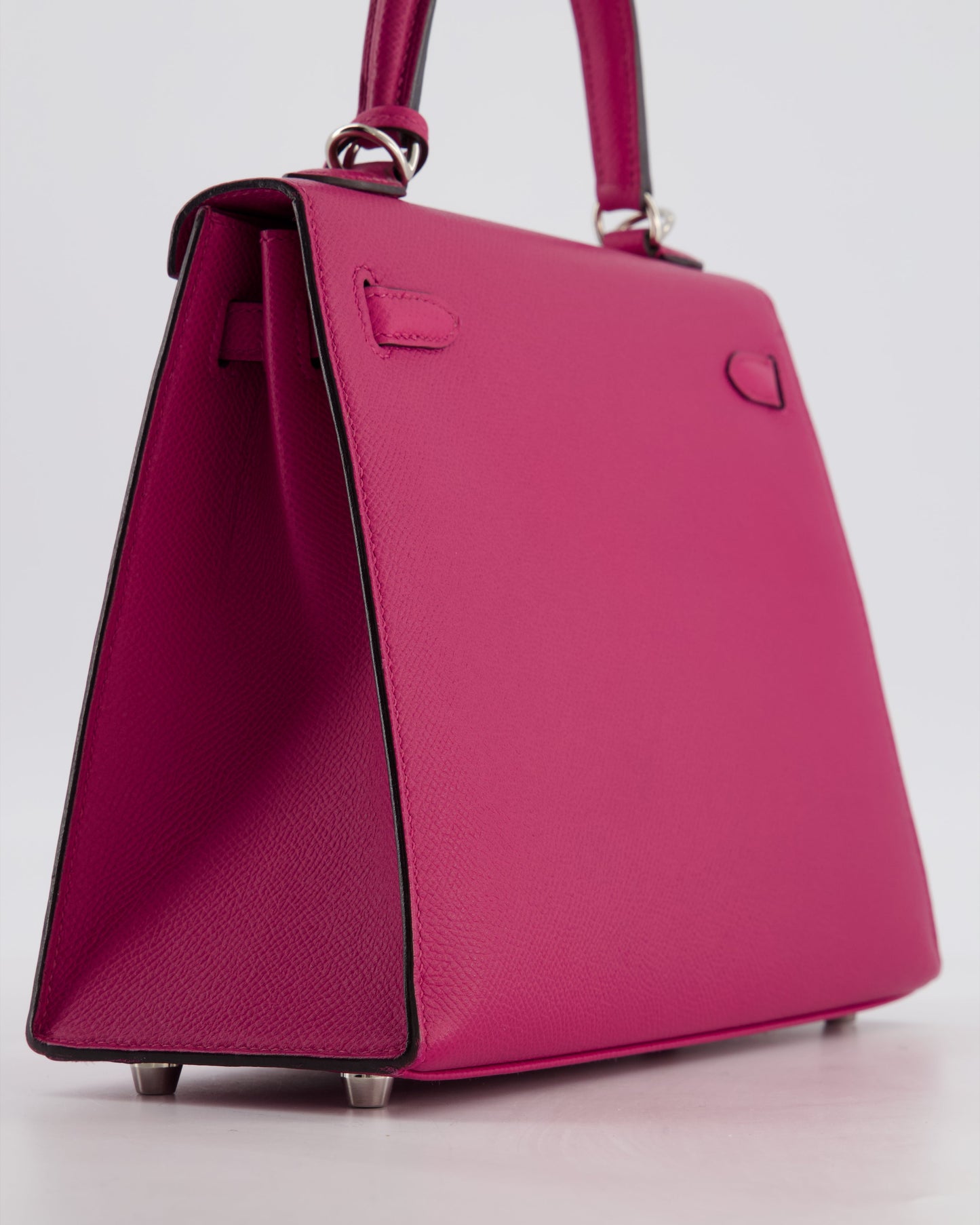 Hermes Kelly 25 Sellier Bag in Rose Pourpre Epsom Leather with Palladium Hardware