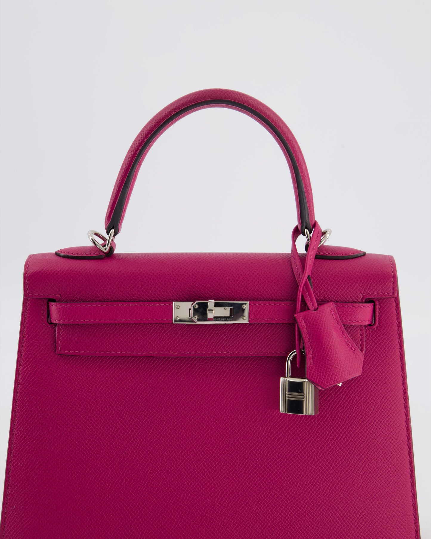 Hermes Kelly 25 Sellier Bag in Rose Pourpre Epsom Leather with Palladium Hardware
