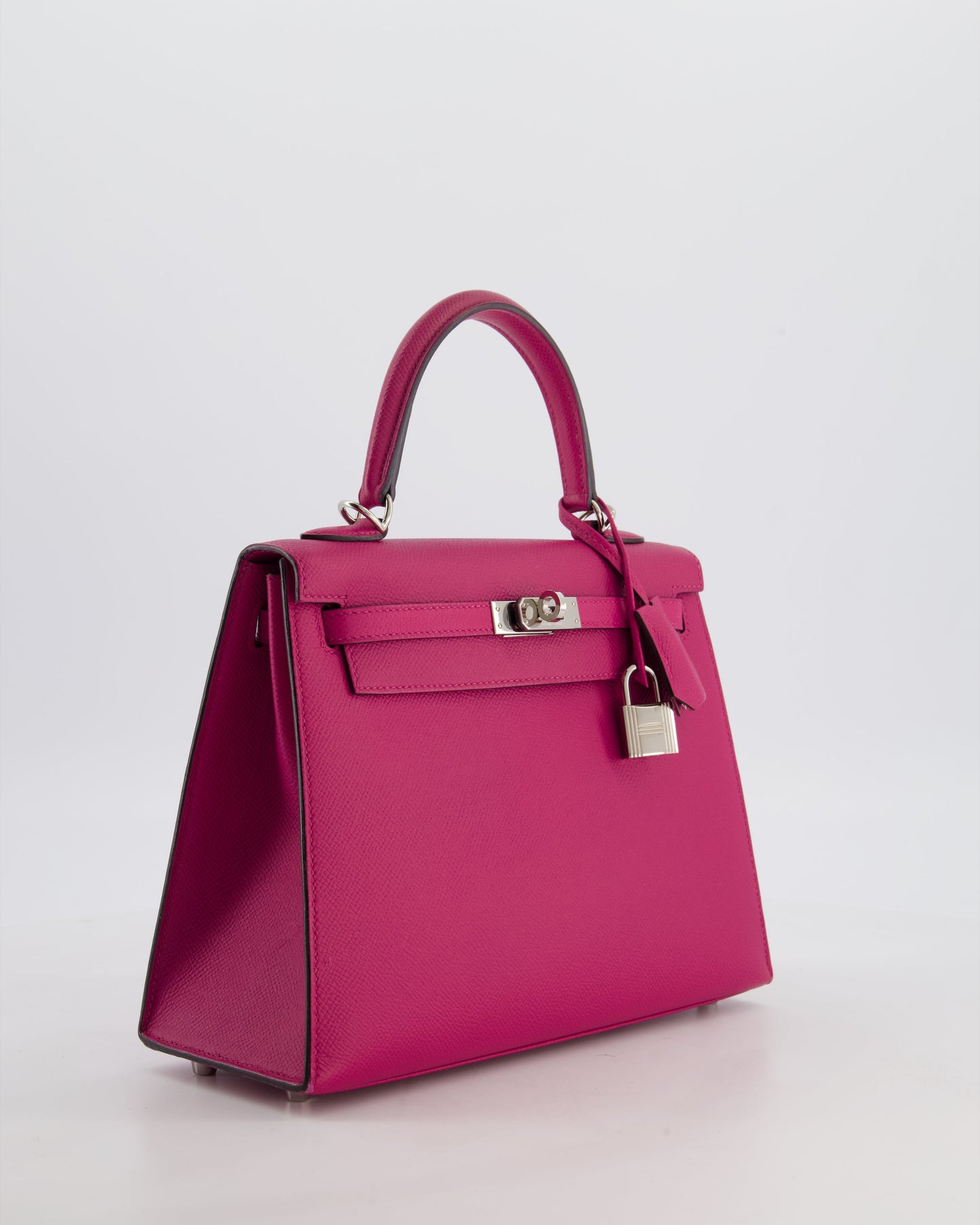 Hermes Kelly 25 Sellier Bag in Rose Pourpre Epsom Leather with Palladium Hardware