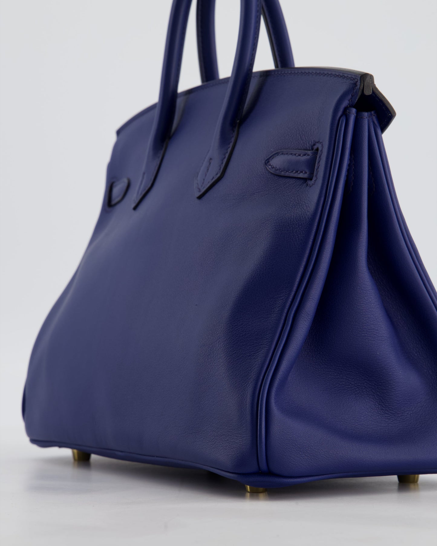 Hermes Birkin 25 Retourne Bag in Bleu Saphir Swift Leather with Gold Hardware