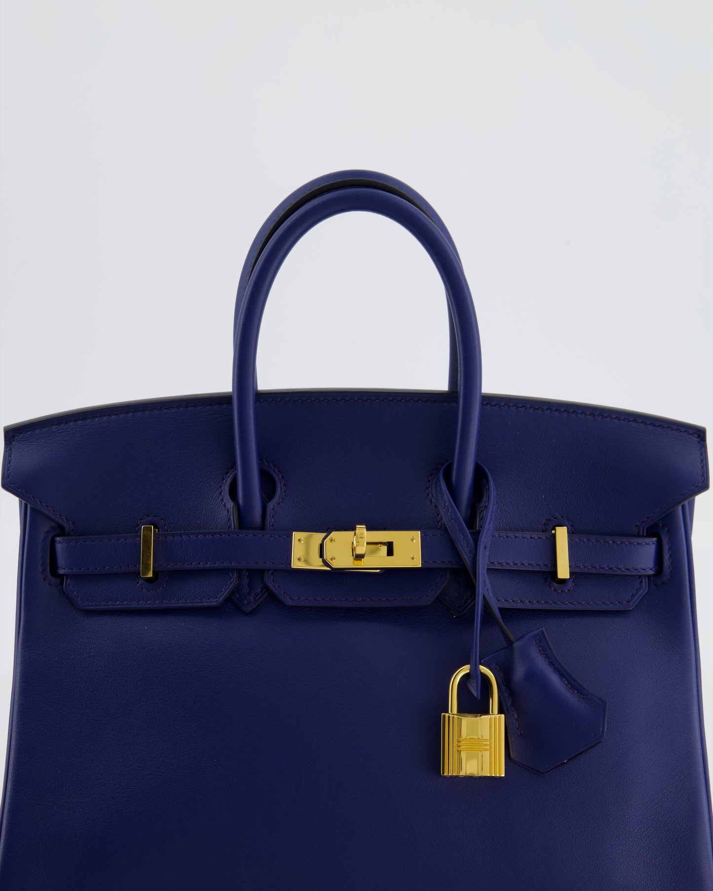 Hermes Birkin 25 Retourne Bag in Bleu Saphir Swift Leather with Gold Hardware