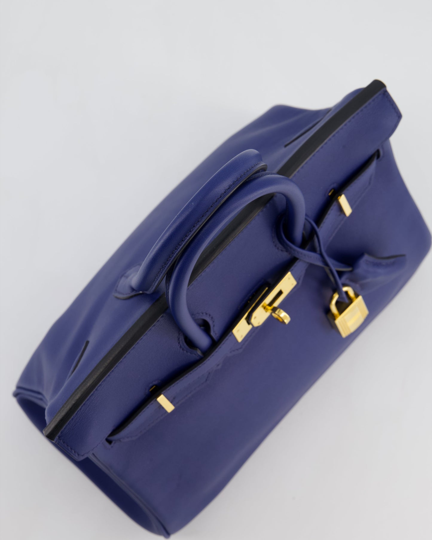 Hermes Birkin 25 Retourne Bag in Bleu Saphir Swift Leather with Gold Hardware