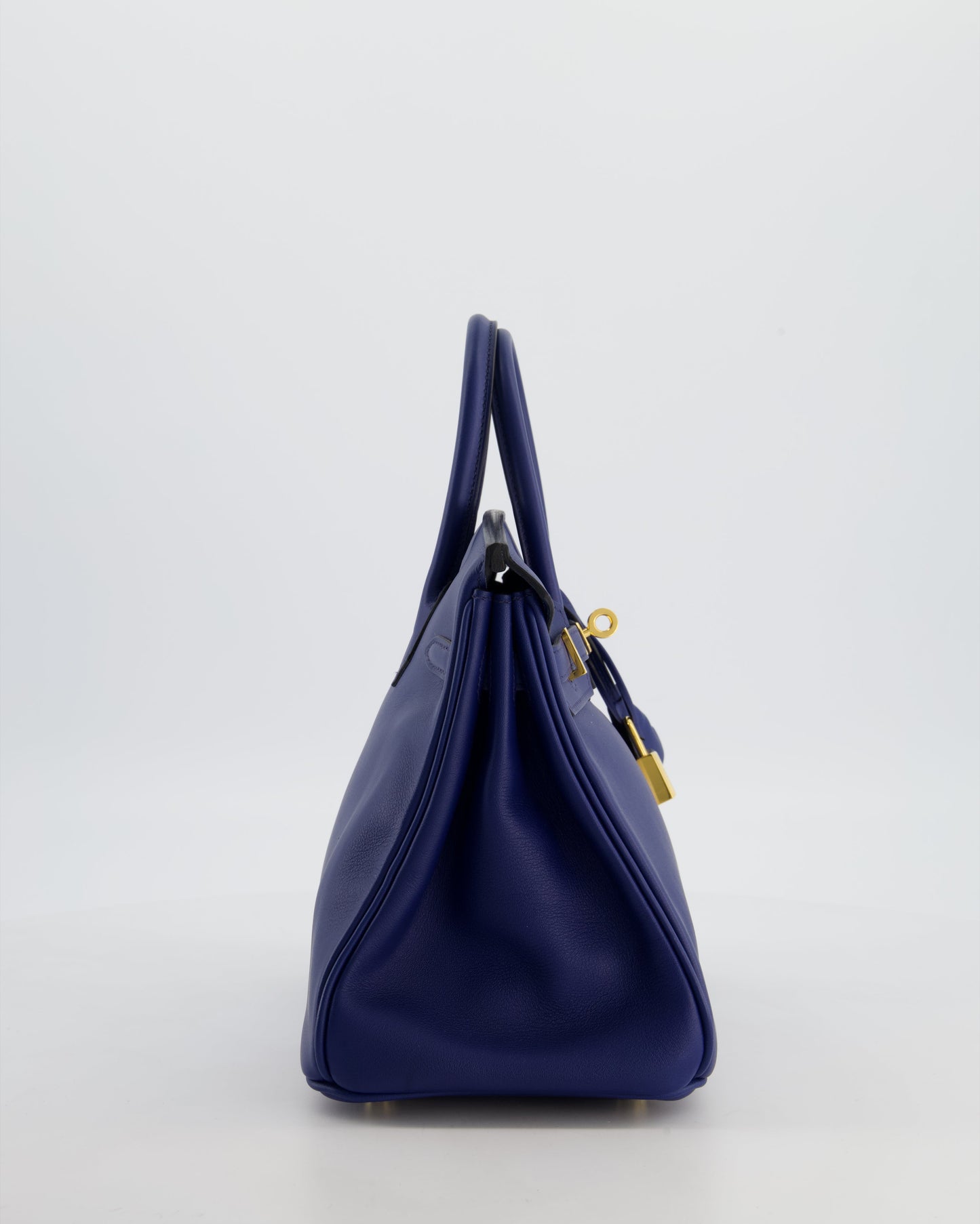 Hermes Birkin 25 Retourne Bag in Bleu Saphir Swift Leather with Gold Hardware