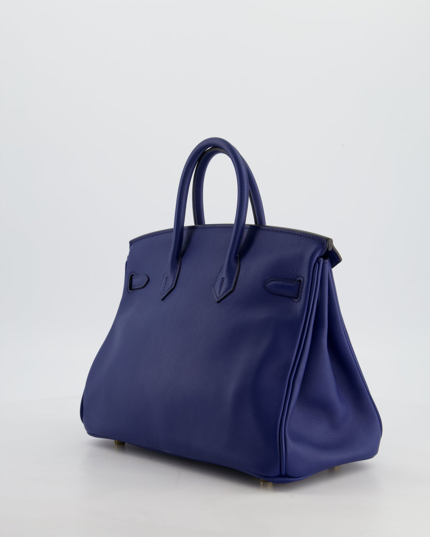 Hermes Birkin 25 Retourne Bag in Bleu Saphir Swift Leather with Gold Hardware