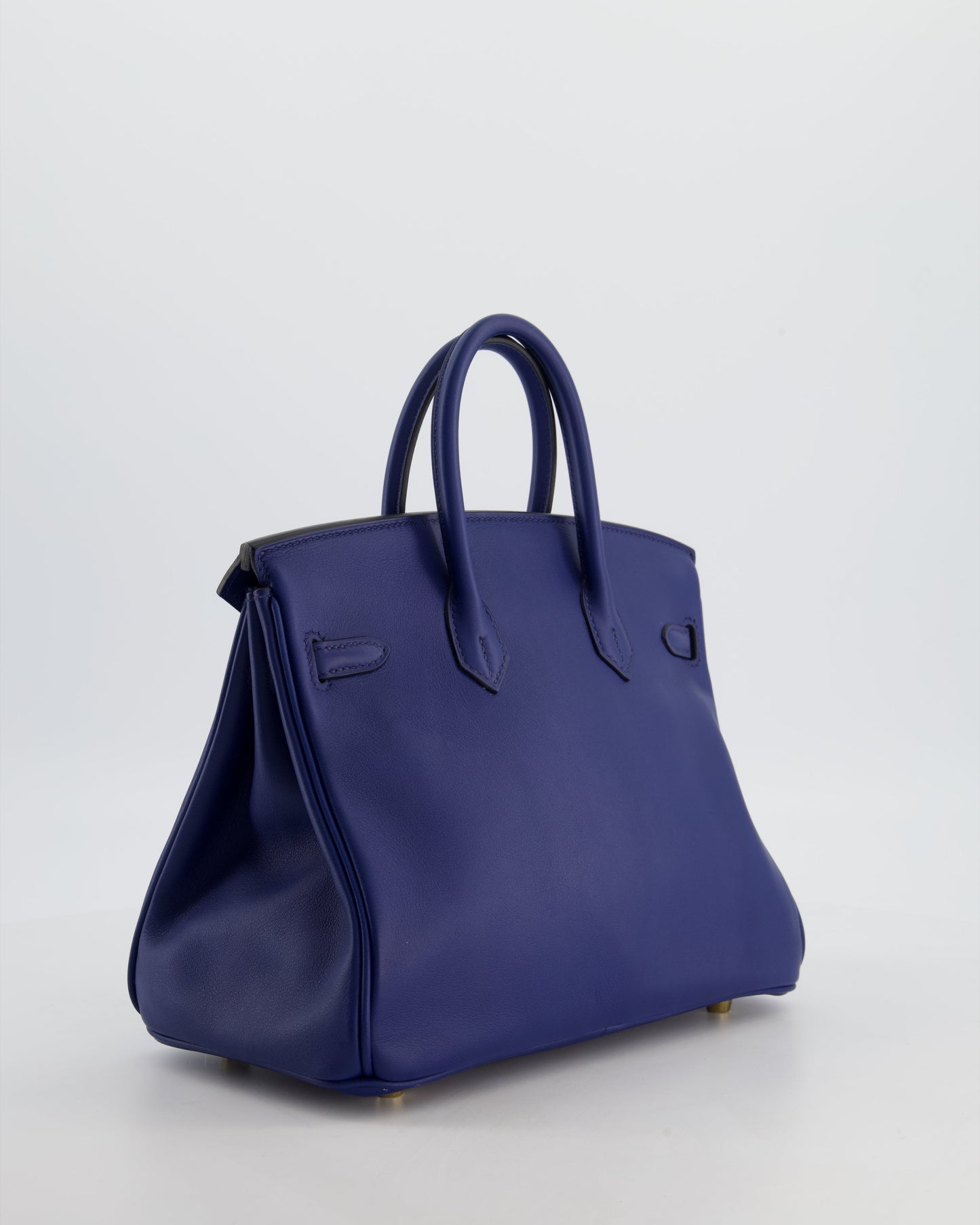 Hermes Birkin 25 Retourne Bag in Bleu Saphir Swift Leather with Gold Hardware