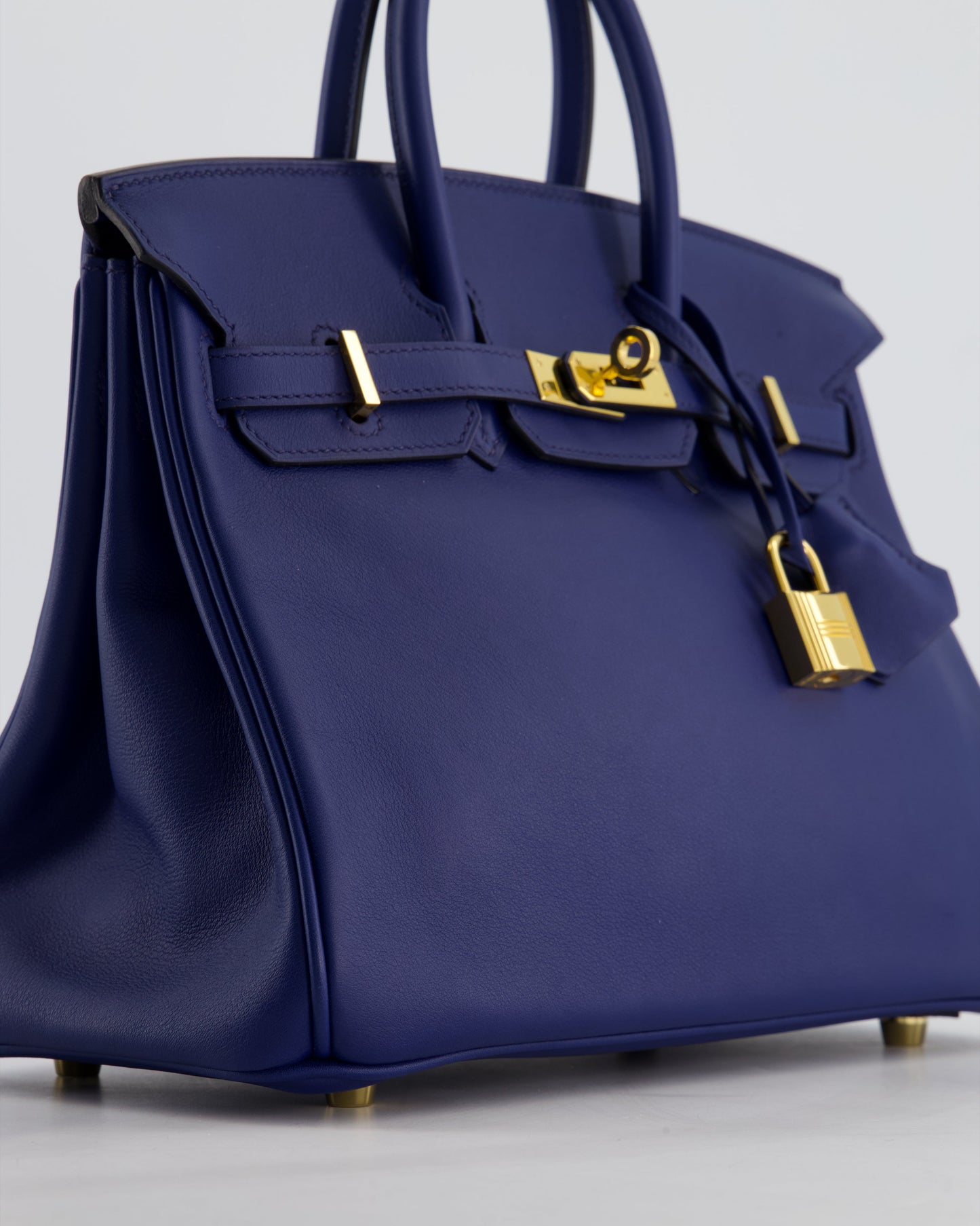 Hermes Birkin 25 Retourne Bag in Bleu Saphir Swift Leather with Gold Hardware