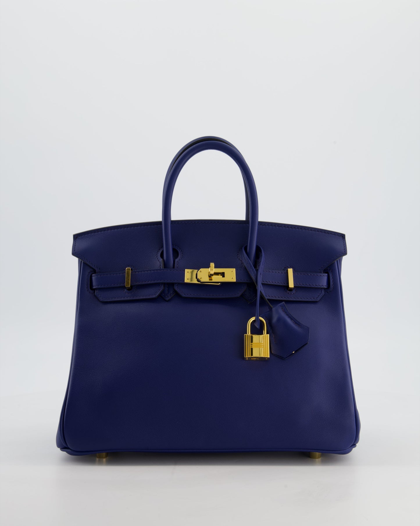 Hermes Birkin 25 Retourne Bag in Bleu Saphir Swift Leather with Gold Hardware