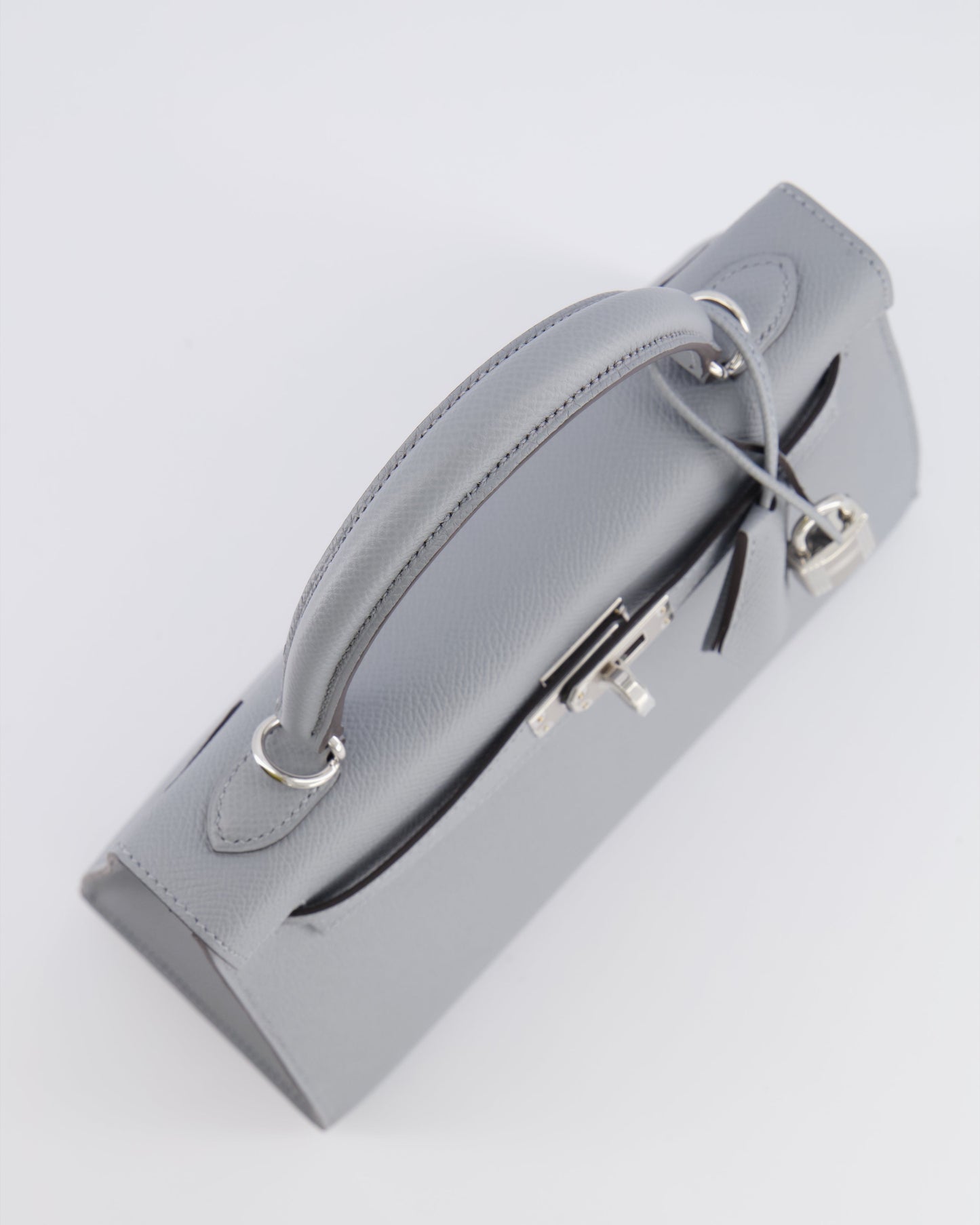 Hermes Kelly 25 Sellier Bag in Gris Pantin Epsom Leather with Palladium Hardware