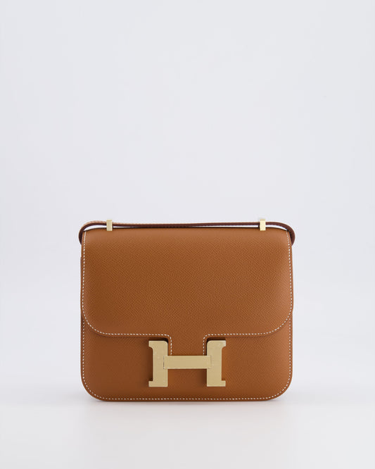 *RARE* Hermes Constance III 18 Miroir Bag in Gold Epsom Leather with Brushed Permabrass Hardware