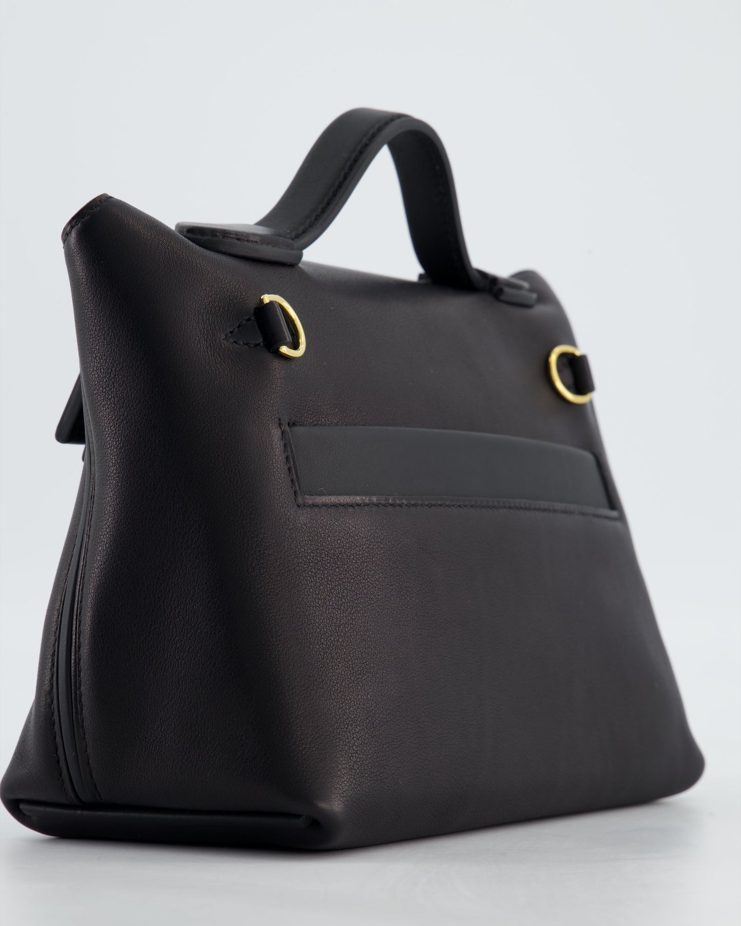 *RARE* Hermes 24/24 21 Bag in Noir Volupto and Noir Swift Leather with Gold Hardware