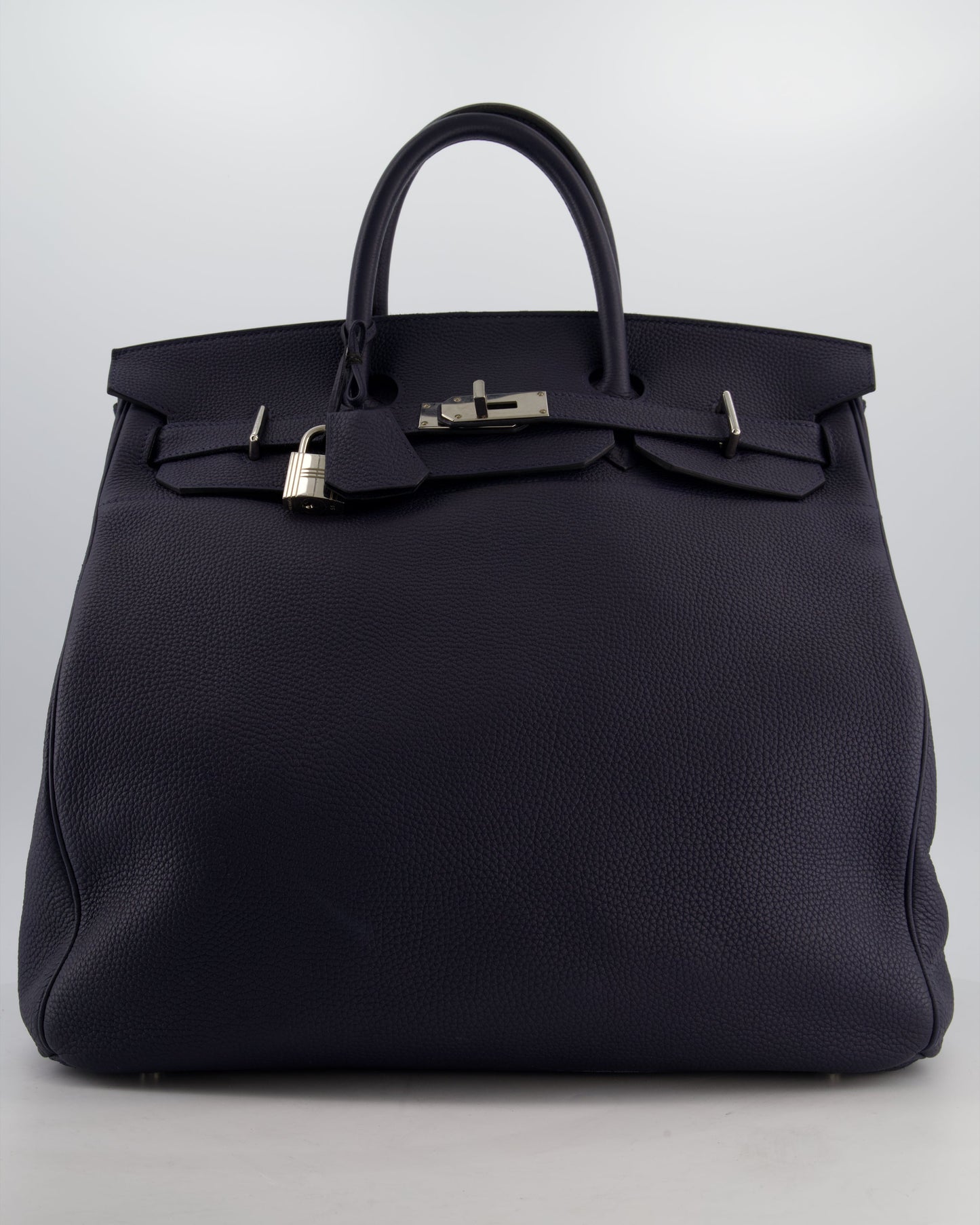 *RARE* Hermes HAC Bag 40 in Bleu Abysse Togo Leather With Palladium Hardware