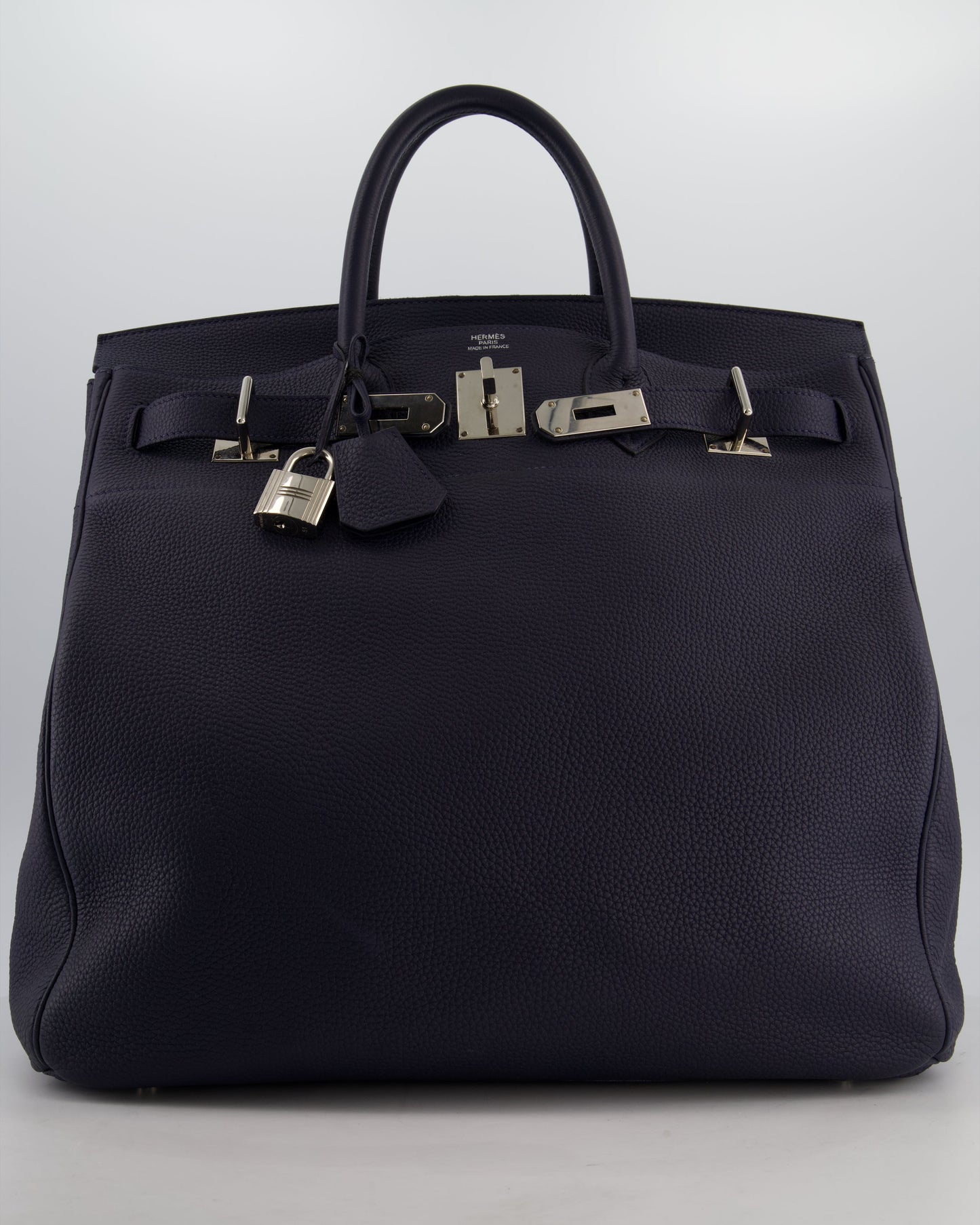 *RARE* Hermes HAC Bag 40 in Bleu Abysse Togo Leather With Palladium Hardware