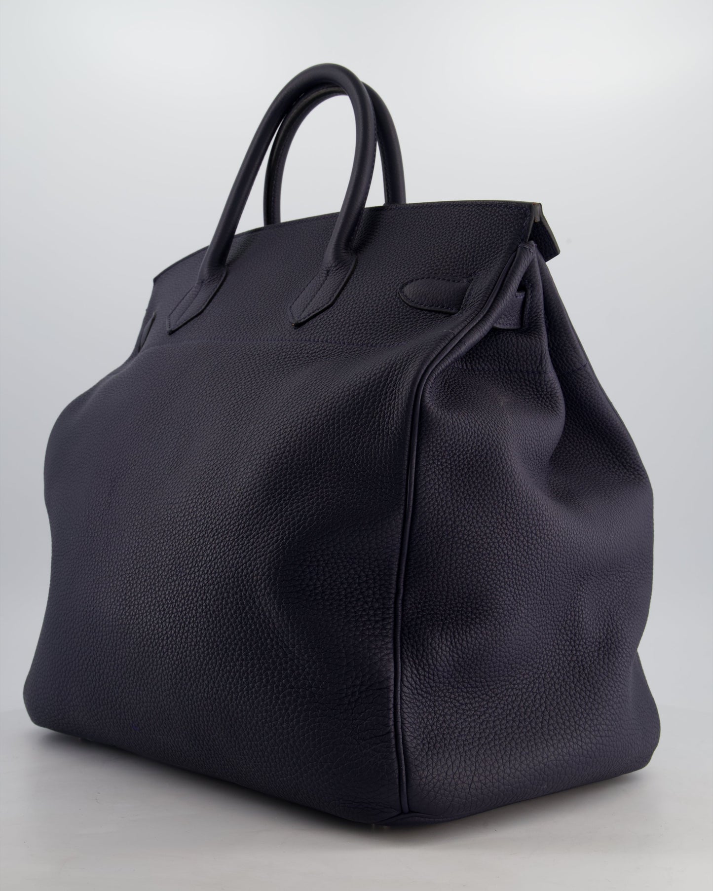 *RARE* Hermes HAC Bag 40 in Bleu Abysse Togo Leather With Palladium Hardware