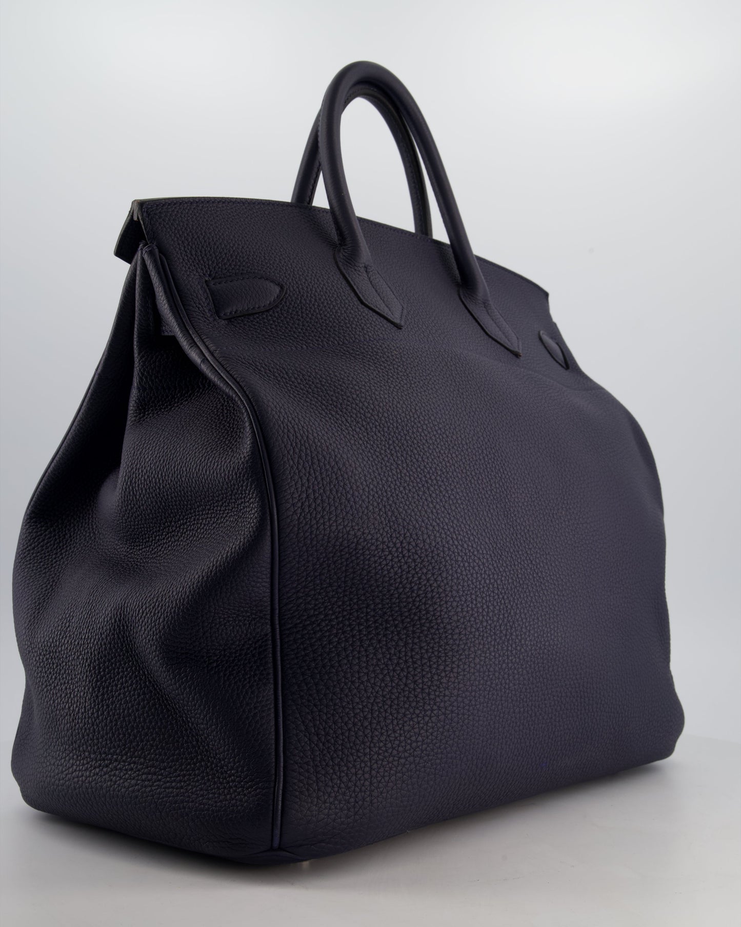 *RARE* Hermes HAC Bag 40 in Bleu Abysse Togo Leather With Palladium Hardware