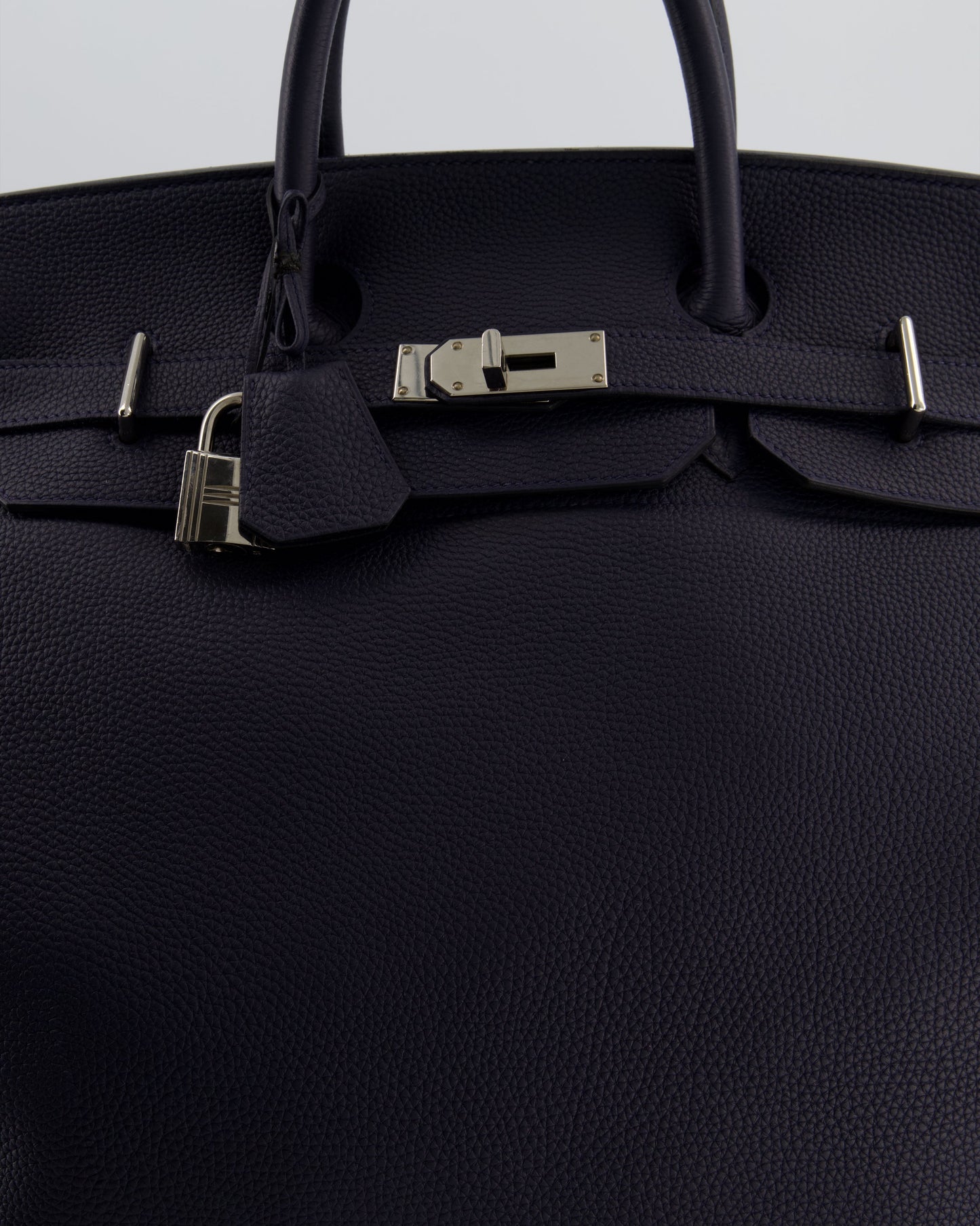 *RARE* Hermes HAC Bag 40 in Bleu Abysse Togo Leather With Palladium Hardware