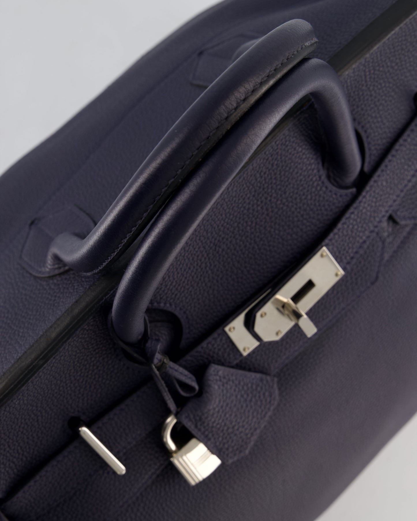 *RARE* Hermes HAC Bag 40 in Bleu Abysse Togo Leather With Palladium Hardware