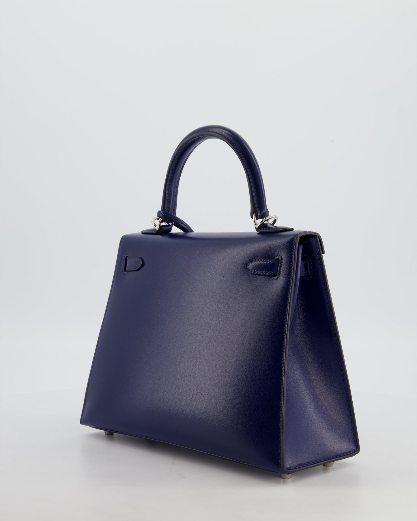 *RARE* Hermes Kelly 25 Sellier Bag in Bleu Saphir Box Leather with Palladium Hardware