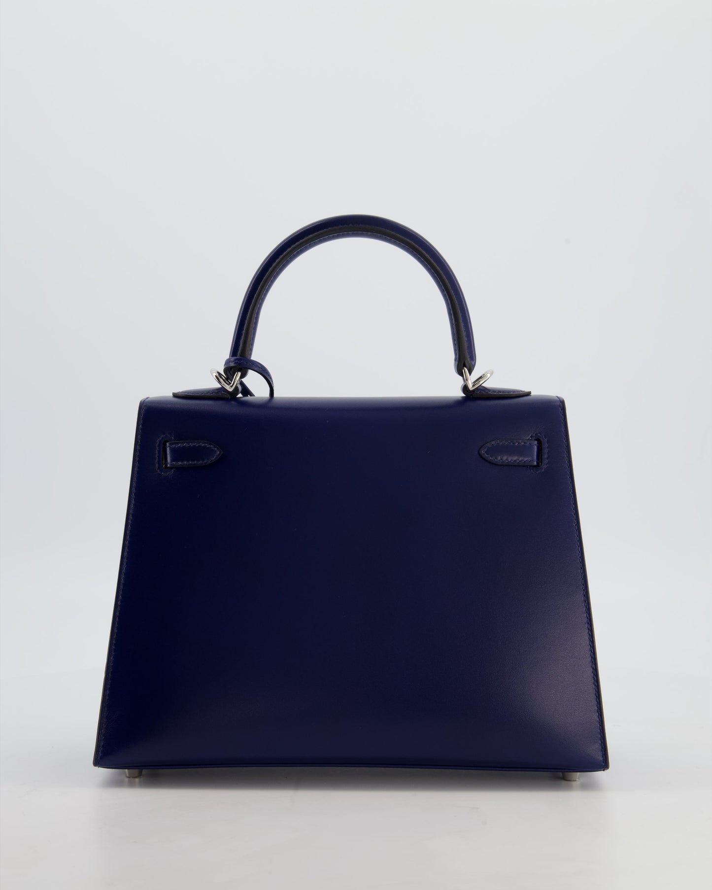 *RARE* Hermes Kelly 25 Sellier Bag in Bleu Saphir Box Leather with Palladium Hardware