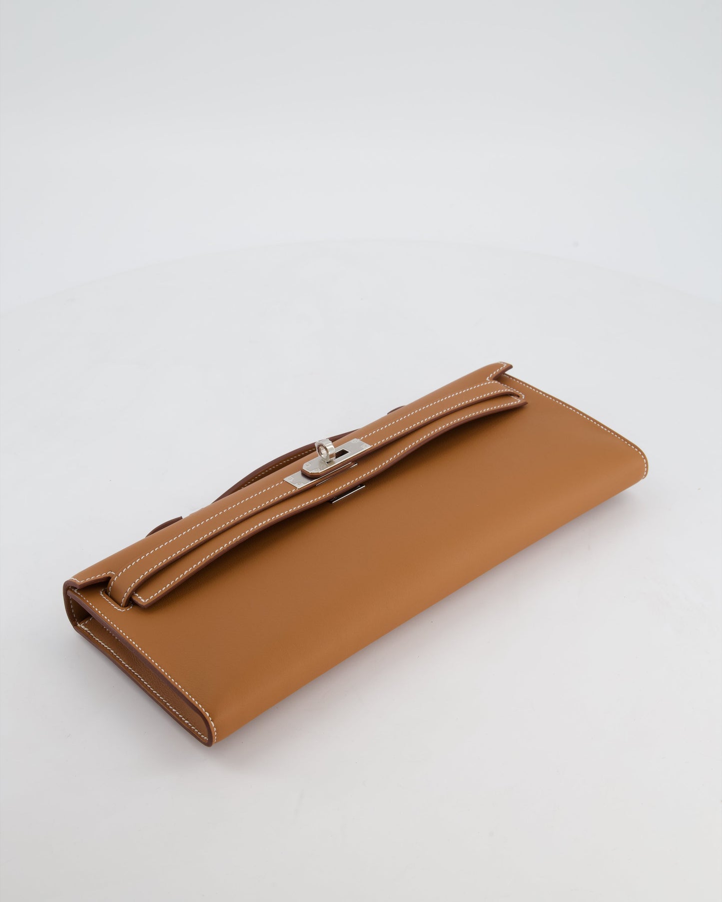 *HOT & RARE* Hermes Kelly Cut Bag in Gold Swift Leather with Palladium Hardware