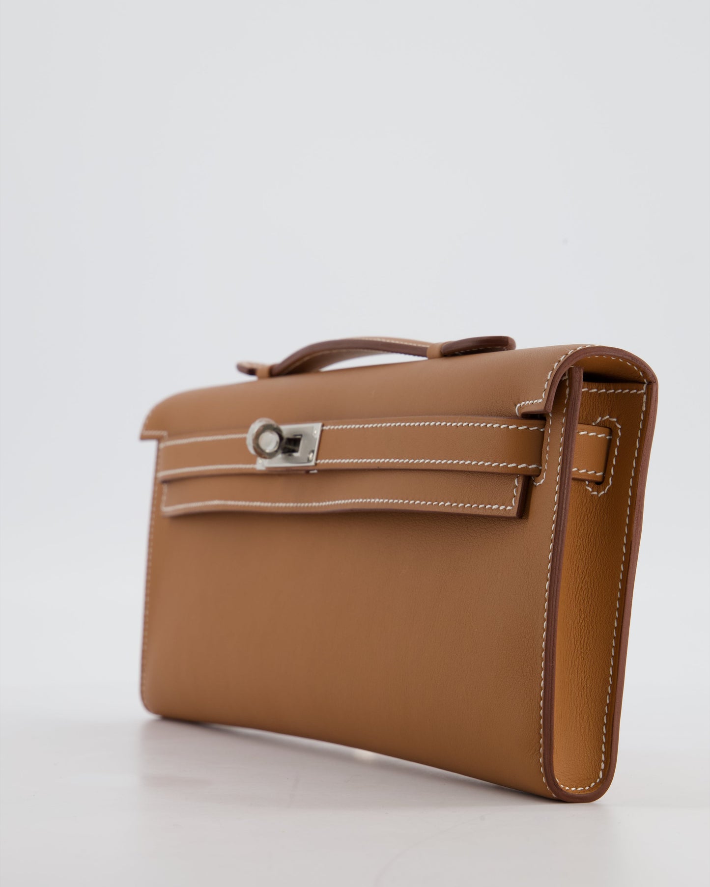*HOT & RARE* Hermes Kelly Cut Bag in Gold Swift Leather with Palladium Hardware