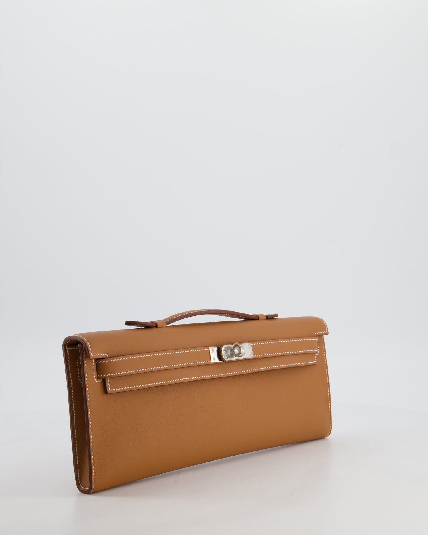 *HOT & RARE* Hermes Kelly Cut Bag in Gold Swift Leather with Palladium Hardware
