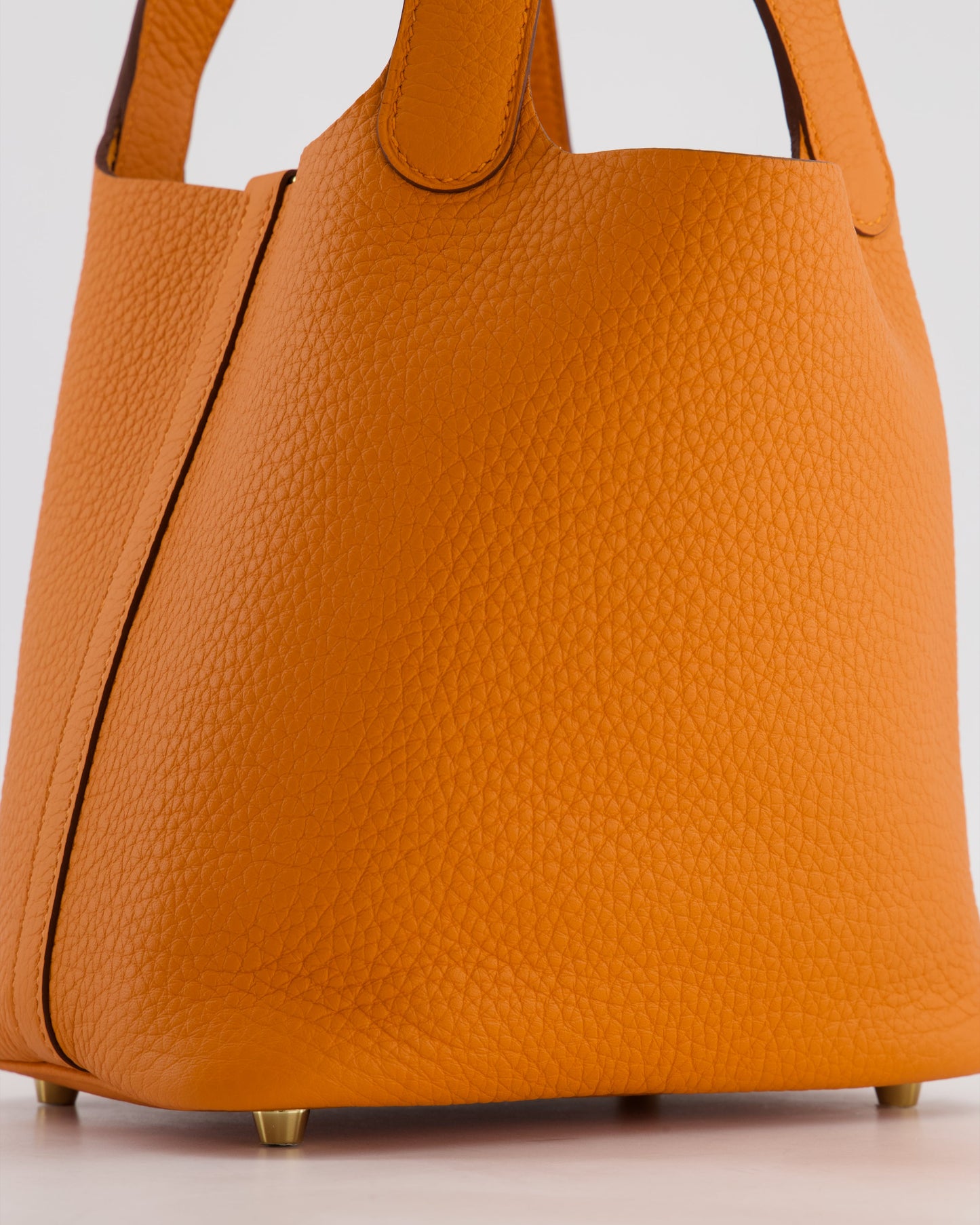 *HOT & RARE* Hermes Picotin Lock 18 Bag in Orange H Taurillon Clemence Leather with Gold Hardware
