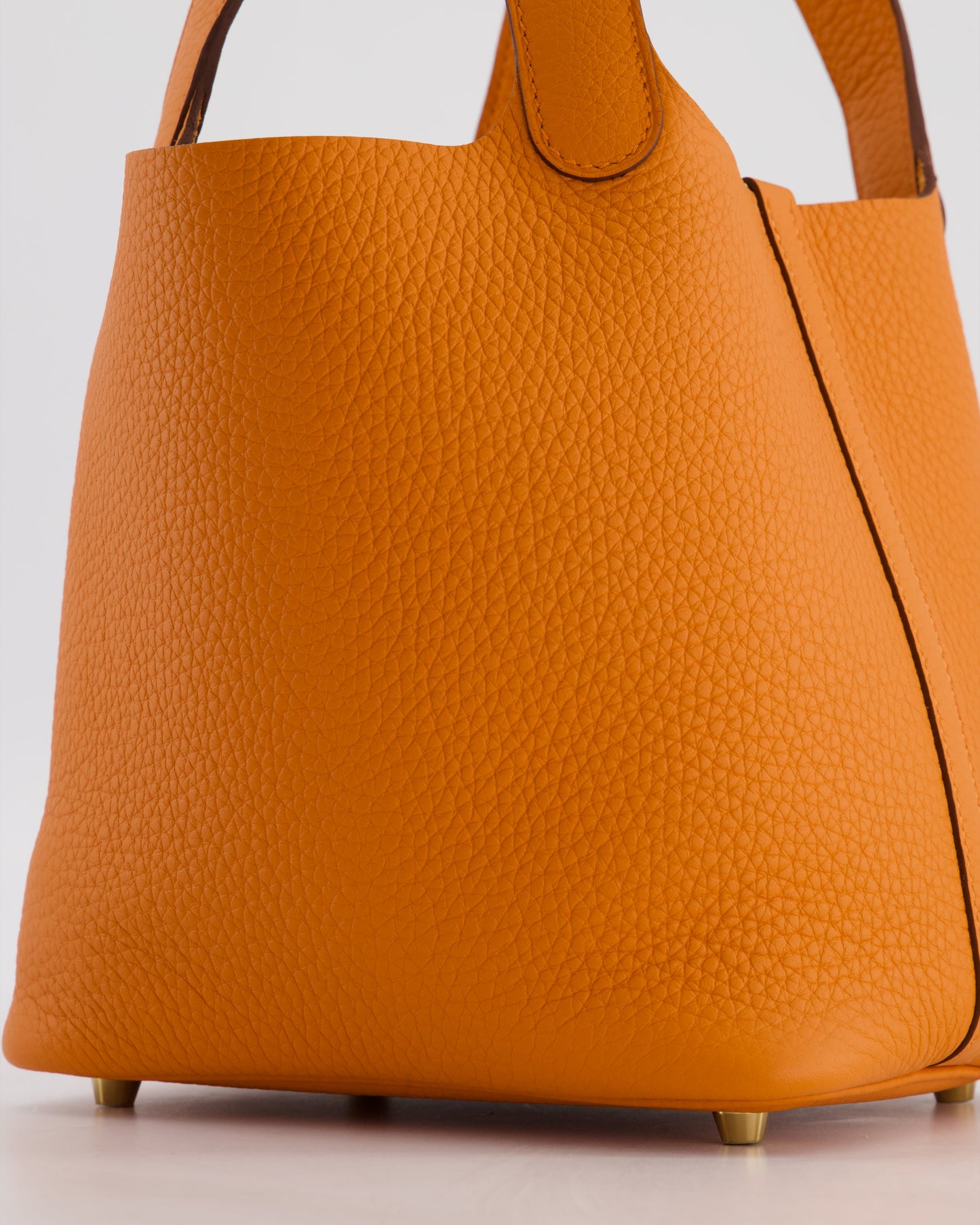*HOT & RARE* Hermes Picotin Lock 18 Bag in Orange H Taurillon Clemence Leather with Gold Hardware