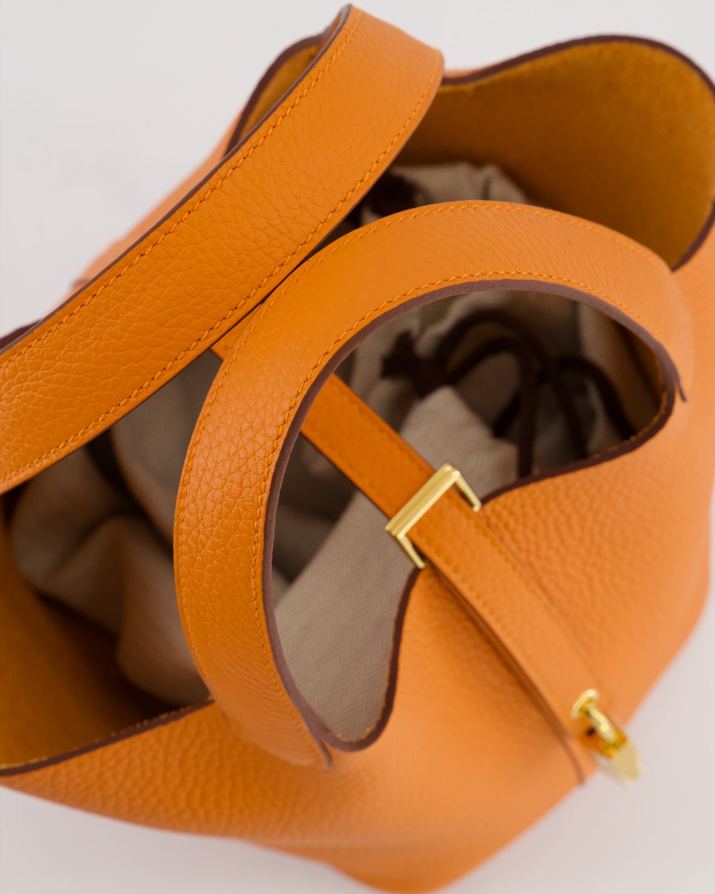 *HOT & RARE* Hermes Picotin Lock 18 Bag in Orange H Taurillon Clemence Leather with Gold Hardware
