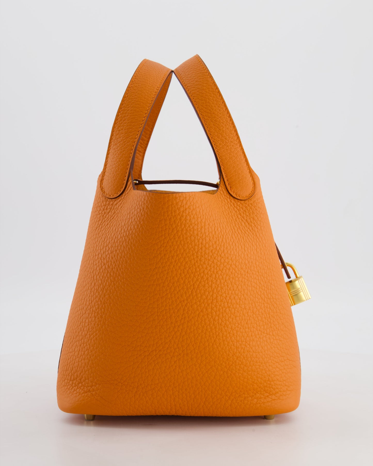 *HOT & RARE* Hermes Picotin Lock 18 Bag in Orange H Taurillon Clemence Leather with Gold Hardware
