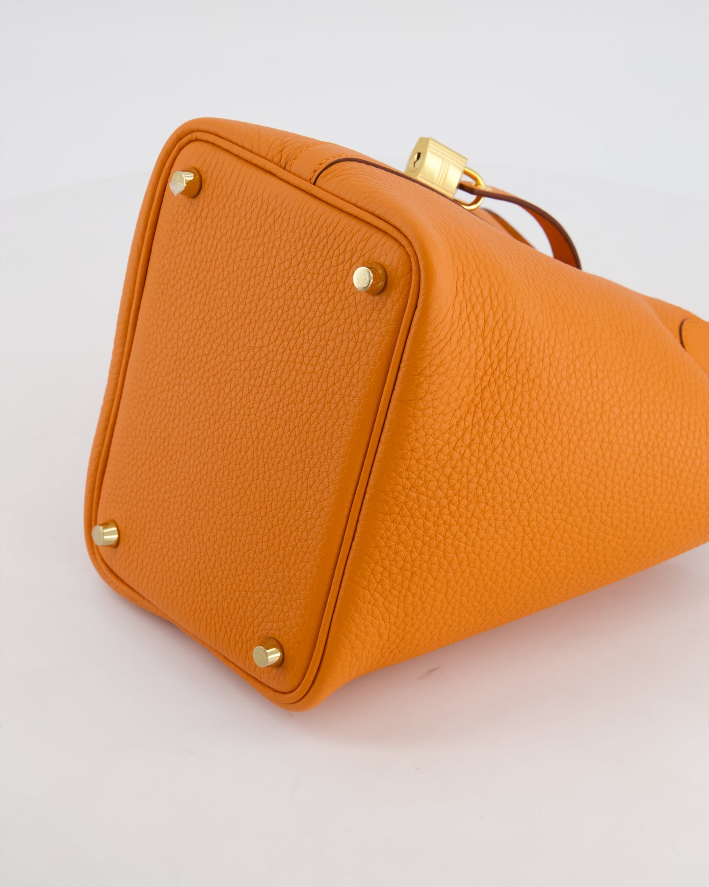 *HOT & RARE* Hermes Picotin Lock 18 Bag in Orange H Taurillon Clemence Leather with Gold Hardware