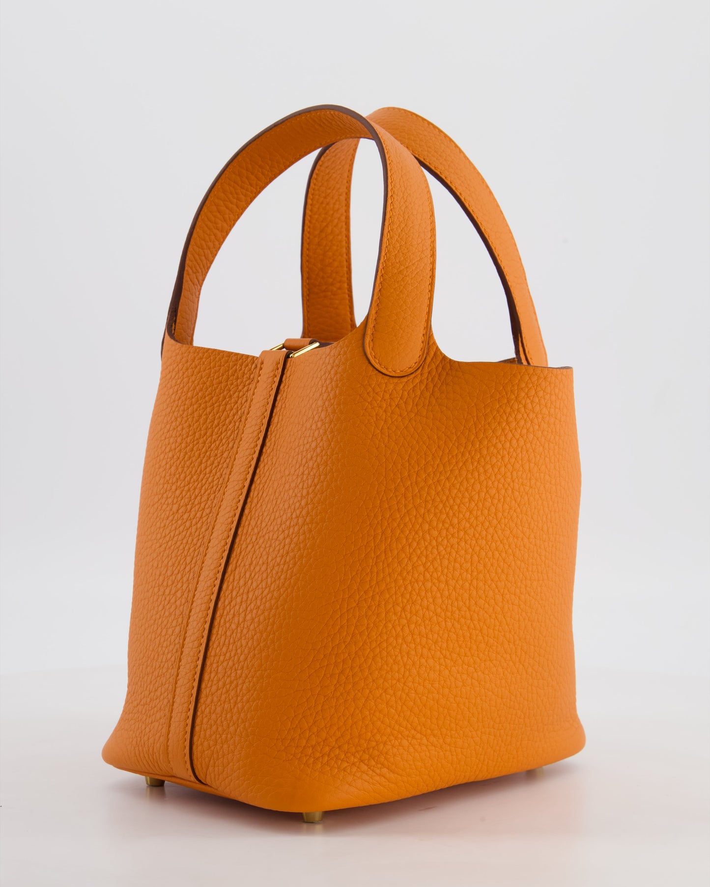*HOT & RARE* Hermes Picotin Lock 18 Bag in Orange H Taurillon Clemence Leather with Gold Hardware