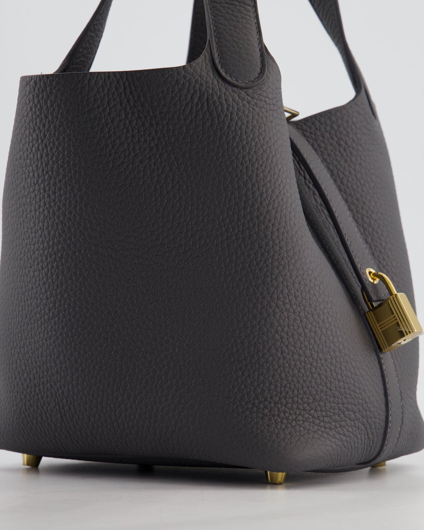Hermes Picotin Lock 18 Bag in Ardoise Clemence Leather with Permabrass Hardware