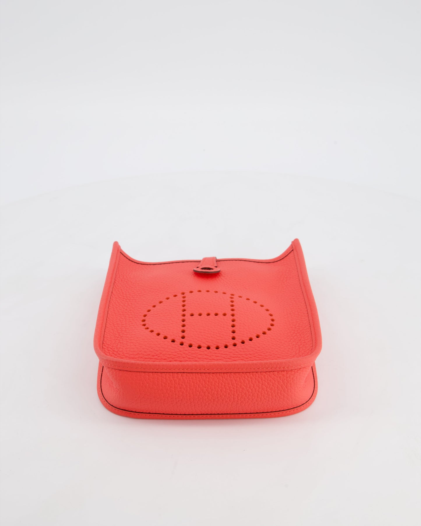 Hermes Mini Evelyne Bag in Rose Texas Clemence Leather with Palladium Hardware