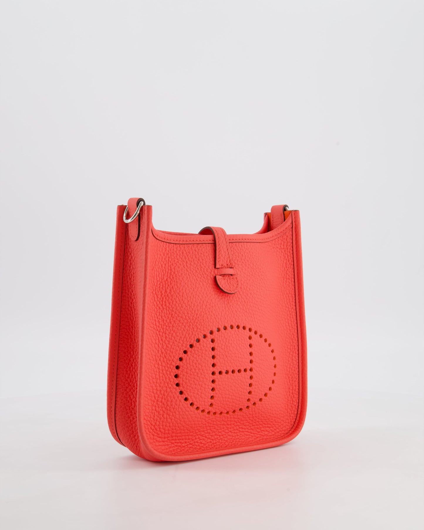 Hermes Mini Evelyne Bag in Rose Texas Clemence Leather with Palladium Hardware