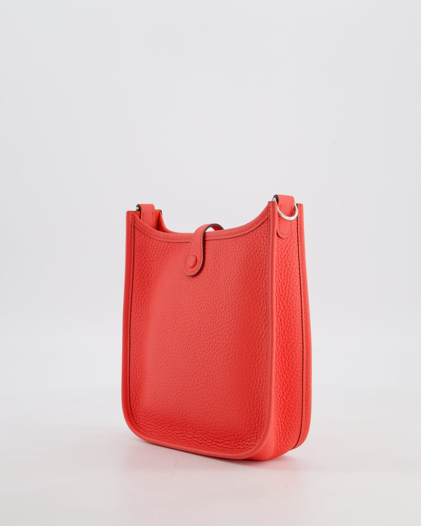 Hermes Mini Evelyne Bag in Rose Texas Clemence Leather with Palladium Hardware