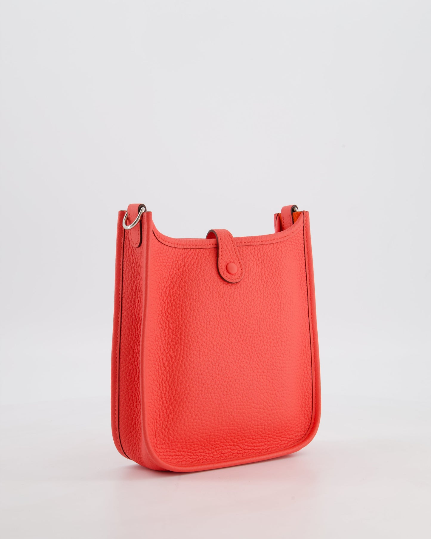 Hermes Mini Evelyne Bag in Rose Texas Clemence Leather with Palladium Hardware