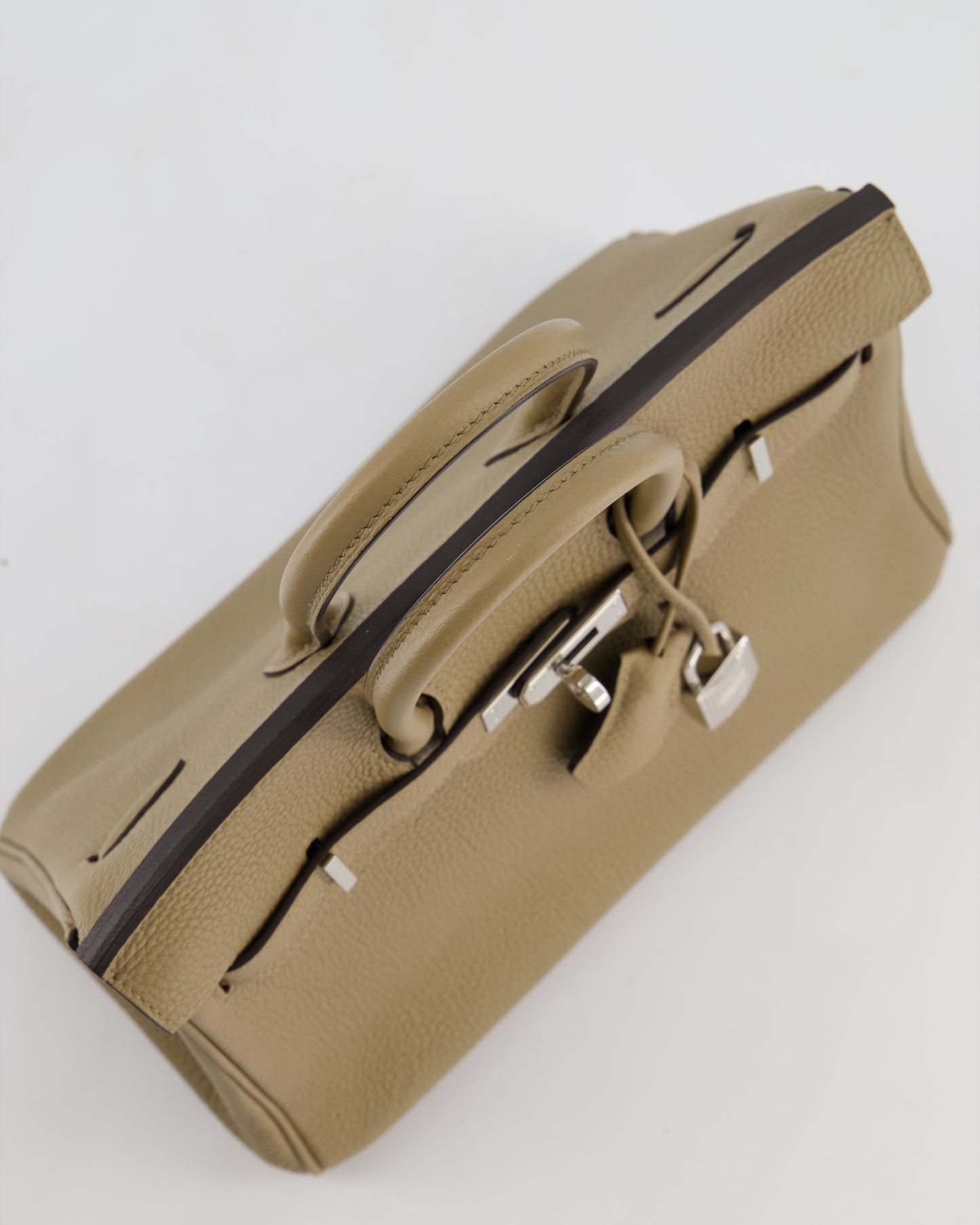 Hermes Birkin 25 Retourne Bag in Beige Marfa Togo Leather with Palladium Hardware