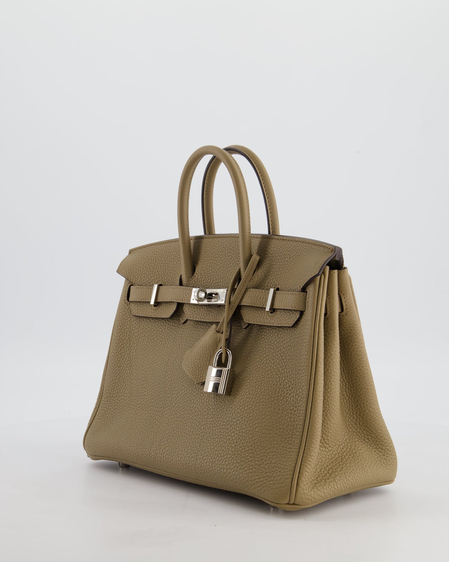 Hermes Birkin 25 Retourne Bag in Beige Marfa Togo Leather with Palladium Hardware