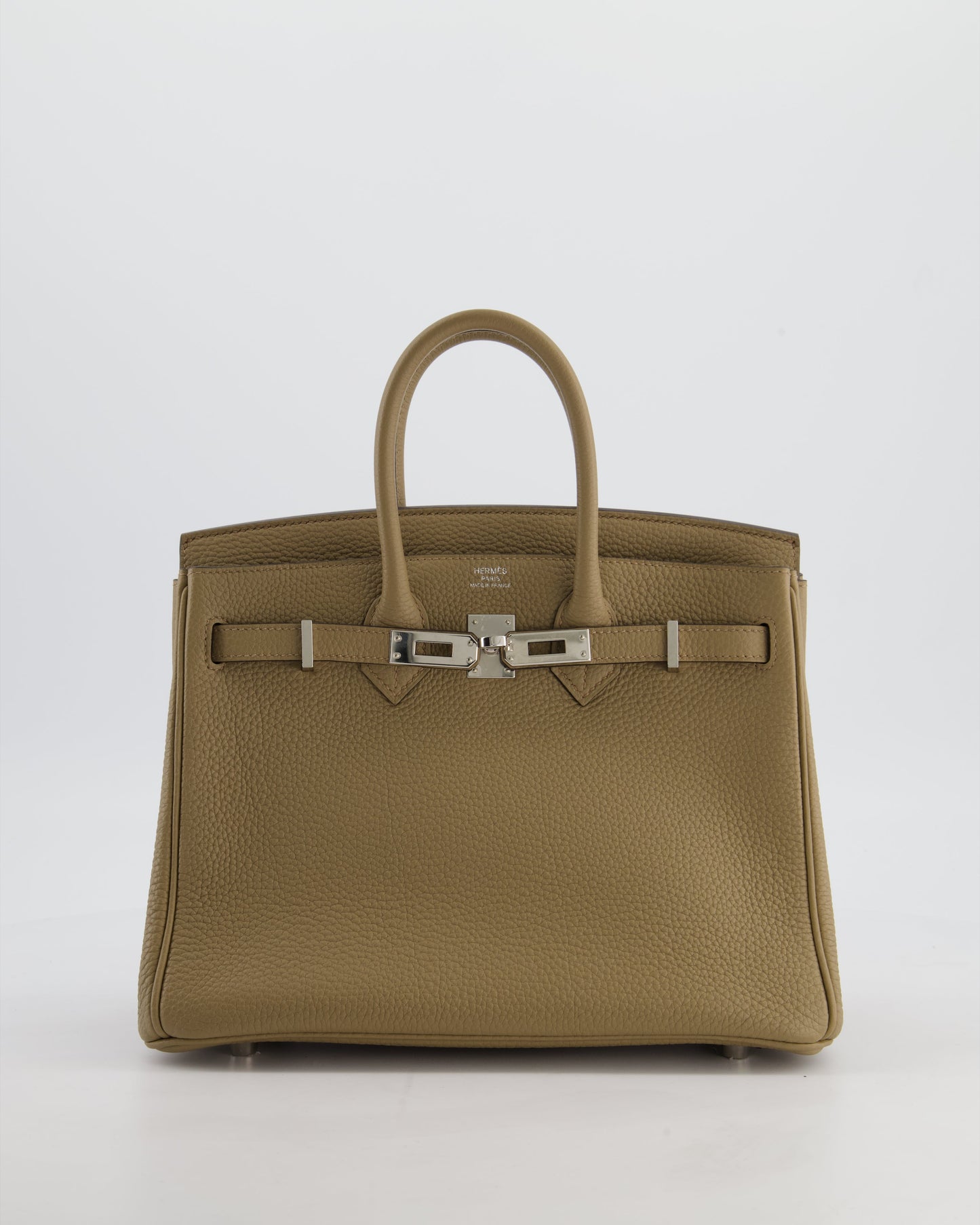 Hermes Birkin 25 Retourne Bag in Beige Marfa Togo Leather with Palladium Hardware