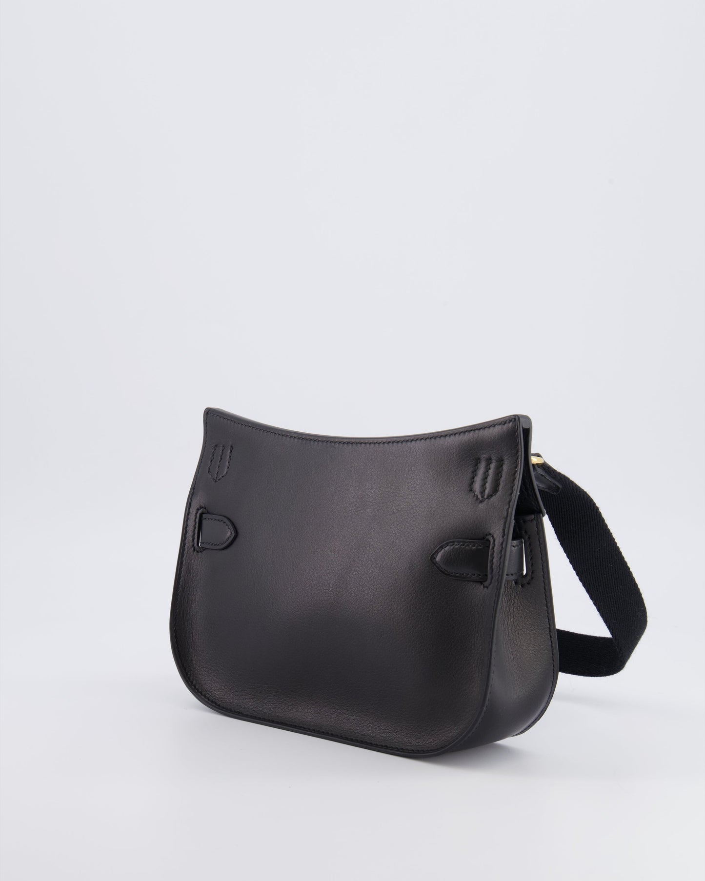 *RARE* Hermes Mini Jypsiere Crossbody Bag in Black Evergrain Leather with Gold Hardware