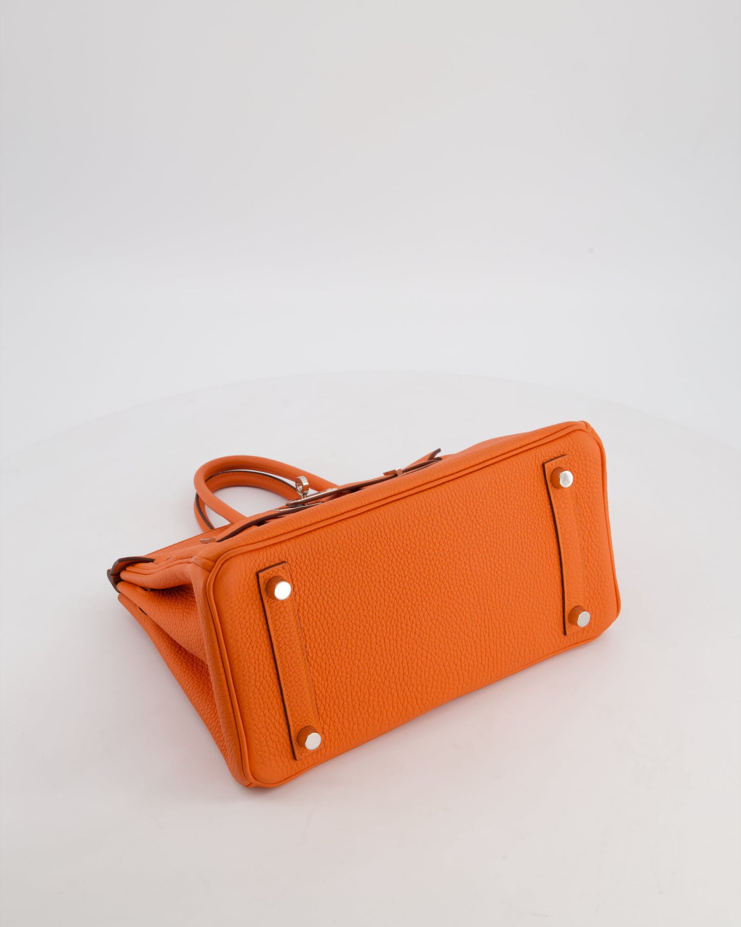 Hermes Birkin 25 Retourne Bag in Feu Togo Leather with Palladium Hardware