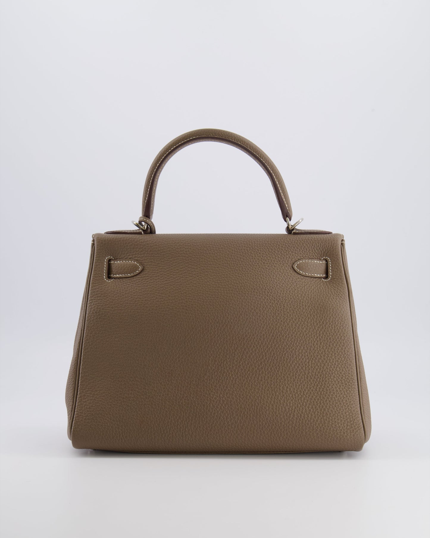 Hermes Kelly 28 Retourne Bag in Etoupe Togo Leather with Palladium Hardware