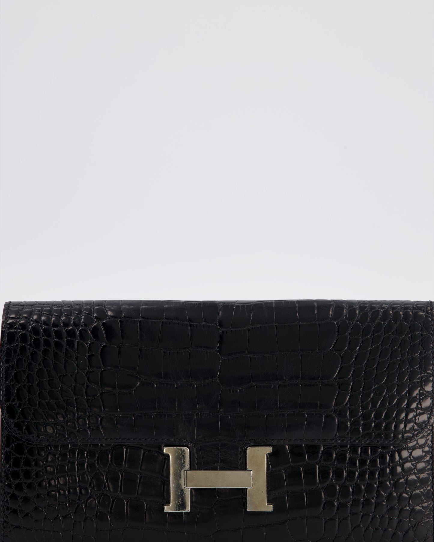 Hermes Constance Wallet in Noir Alligator with Palladium Hardware